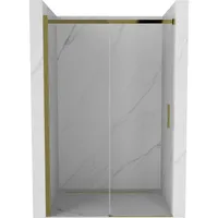 Mexen Omega posúvacie sprchové dvere 140 cm, transparentnéné, zlatá - 825-140-000-50-00