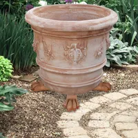 übertopf set 8 Füße "A ZAMPA DI LEONE”, Untersetzer für pflanzkübel terracotta, Terracotta pflanzgefäße, 8 x 12,5 x 6 cm