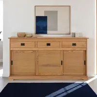 Sideboard SAVONA Kommode mit 3 Türen und 3 Schubladen, Kiefer massiv, natur braun lackiert, Buffetschrank, Geschirrschrank, Massivholz