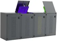 Mülltonnenverkleidung Boxxi Typ-XD, 4x 240l, Türfarbe Anthrazit
