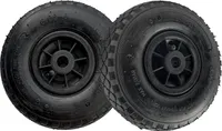 2x Sackkarrenrad Luftrad 260x85 3.00-4 Achlänge 75 mm 4PR Lagen mit Nadellager schwarz