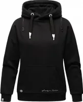 Navahoo Damen Sweatshirt Kapuzen Pullover Hoodie Pulli Sweater Zuckerbärchen Schwarz Gr: 38 - M