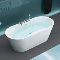 Mai & Mai Freistehende Badewanne 170x80cm Sanitäracryl mit Armatur Standbadewanne V602sMA