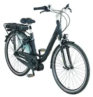 Prophete E-Bike City 28" mit Trägerakku, Mittelmotor 250 W, 7-Gang Shimano Nexus, 140 km Reichweite, LED-Beleuchtung, Gepäckträger, schwarz matt, Damen & Herren Fahrrad