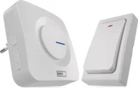 EMOS batterielose Funkklingel, Türklingel Set, 36 Melodien, 180m Reichweite, 4 Lautstärken bis 90 dB, Klingeltaster ohne Batterien , P5729