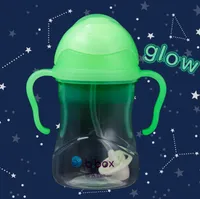 Bidón so slamkou 240 ml - Svietiaci v tme b.box Svietiaci v tme