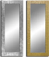 Wandspiegel mit handbemaltem Rahmen - Kacheloptik - ca. 135x45 cm, Farbe:Gold