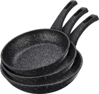 3er Bratpfannen Set Pfannenset 20/24/28 cm alle Herdarten Induktion Aluminium