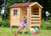 Timbela dětský dřevěný domek na hraní - venkovní domek pro děti - Š146xL181xV205 cm/1,1m2 zahradní domek na hraní - zahradní domek pro děti M501B