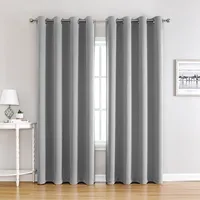 Mipan 2 Stück Verdunklungsgardinen Vorhang Verdunkelung HxB 240*140cm Grau