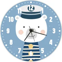 Wanduhr für Kinder im Eisbär Design
