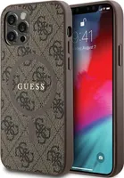 Guess GUHMP12MG4GFRW iPhone 12/12 Pro brown hardcase 4G Collection Leather Metal Logo MagSafe