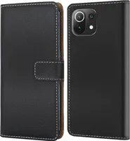 Handy Tasche für Xiaomi Mi 11 Lite / Mi 11 Lite 5G  Schutzhülle Bookstyle Etui Klapphülle Wallet Flip Cover Case Schwarz
