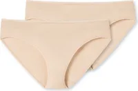 SCHIESSER Damen Slip 2er Pack - Tai-Slip, Baumwolle Stretch, uni Beige (Sand) 2XL