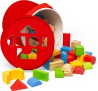 Bigjigs Toys Prvé drevené kocky a vkladačka v bubienku
