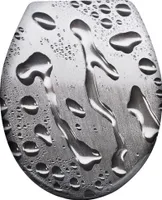 LARS360 WC Sitz Toilettendeckel Absenkautomatik Klobrille Softclose Antibakteriell Klodeckel aus Duroplast - Wasserflussspur