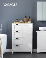VASAGLE Badezimmerschrank 4 Schubladen verstellbare Ablage
