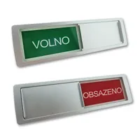 Posuvná cedule CombiCraft s "Volno-Obsazeno" ve stříbrné barvě 178 x 50 mm - za 1 kus