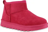 VAN HILL Damen Warm Gefüttert Winter Boots Stiefeletten Profil-Sohle Schuhe 841491, Farbe: Fuchsia, Größe: 37