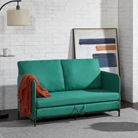 Sofa 'Soini' z funkcją rozkładania 2-osobowa tapicerowana z poduszkami 78 x 125 x 67 cm Zielona