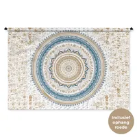 MuchoWow® Tapiserie na zeď Mandala - modrá - česká - bílá - design 180x120 Tapiserie Dekorace na zeď Šála