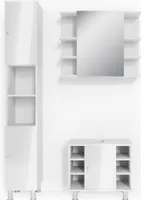 Vicco Badmöbel-Set Fynn, 3 Teile, mit Hochschrank, Weiß Hochglanz