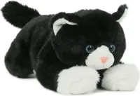 Plüschtier Katze 28 cm, schwarz weiß, Kuscheltier Stofftier Haustiere Katzen Kätzchen