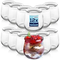 Orion Joghurtglas Dessertglas Glasbehälter Einmachgläser 300 ml 12 Stk.