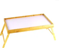 Overige Merken Bamboe Inklapbaar Dienblad 50X30 Cm Bruin/Wit