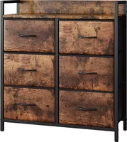Vicco komoda  Brian, 76 x 82.5 cm se 6 zásuvkami, Dub/Černá