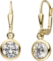 JOBO Ohrhänger 925 Sterling Silber gold vergoldet 2 Zirkonia Ohrringe