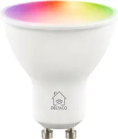 DELTACO SMART HOME LED-Lampe, GU10, WLAN, 5W, RGB, dimmbar, weiß