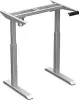 Worktrainer Sitz-Steh-Schreibtisch Studydesk klein elektrisch höhenverstellbares Gestell ergonomisch mit Memory-Funktion (Silber Gestell/Ohne Tischplatte)