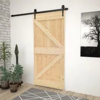 vidaXL Posuvné dvere s kovaním 80x210 cm z masívneho borovicového dreva