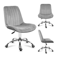 MARK ADLER Future 3.5 | Drehstuhl Bürostuhl Polsterstuhl | Höhenverstellbar | bis 130 kg belastbar | Samt Velours | Homeoffice Schminktisch | Grau