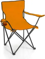 BigDean Faltstuhl ORANGE Campingstuhl Anglerstuhl mit Getränkehalter & Tragetasche - Anglersessel klappbar - Klappstuhl Gartenstuhl Faltstuhl