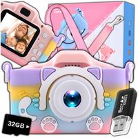 Aparat cyfrowy fotograficzny dla dzieci 40 Mpx kamera zabawka gry + karta 32 GB