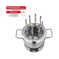 WMF Lono Fondueset für 8 Personen, Fondue elektrisch, 1400 W, Temperaturregulierung, Gabel-Halterung, Induktionstopf 1,2l, Hot Pot, edelstahl matt