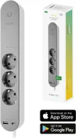 Hombli Smart Socket - 3-fach - 1x USB 1x USB-C mit Schalter - App mit Energiemonitor/Verbrauchsmesser - Überspannungsschutz - 1