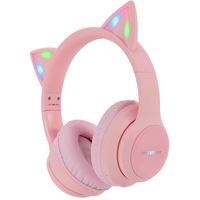 Katzenohr Bluetooth Kopfhörer kabellos bluetooth - Kinder Kopfhörer mit LED-licht - Kopfhörer bluetooth - Kabellose kopfhörer - Kopfhörer Kinder - Rosa - IMOSHION®