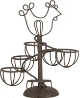 Clayre & Eef Eierhalter Ø 17x23 cm Braun Metall Huhn