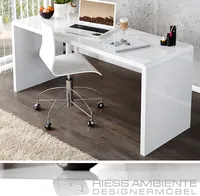 riess-ambiente Design Schreibtisch FAST TRADE 140cm weiß Hochglanz Bürotisch Laptoptisch Tisch