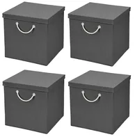4 Stück Dunkelgrau Faltbox 33 x 33 x 33 cm