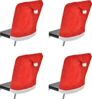 4 x Stuhlhusse Samt Weihnachten Stuhlbezug Stuhlüberzug Nikolaus Weihnachtshusse