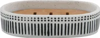 spirella® Seifenschale „Yuma“, edle Seifenablage aus hochwertigem Kunststoff und Bambus, 3 x 8,5 x 12 cm, weiß/schwarz