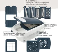 Gemüseschneider Mehrzweck #easyprepare 16-Teilig  Multi-Tool für die Küche Cutter, Dicer, Slicer, Chopper und Küchenschneider in einem Set  Multischneider für Gemüse