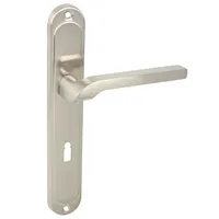 DOMINO Türgriff 72 Drückergarnitur BB - Buntbart Set | Tür-klinke für Zimmertür, Bürotür, Kellertür & Innentür | L-Form | Aluminium | Nickel | NEMO M9