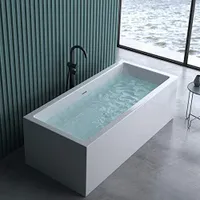 doporro Freistehende Design-Badewanne Vicenza509 180x80x58cm mit Ablaufgarnitur und Überlauf aus Acryl in Weiß und DIN-Anschlüssen