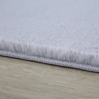 Pouffy teppich fluffy hochflor rund Ø 160cm silber