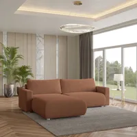 Masseno Ecksofa TURIN N mit Schlaffunktion L-Form, Sofa mit Bettkasten, Wohnzimmersofa, Couch, Soffa, Bettsofa, Couchgarnitur- Ceglasty, NOW OR NEVER 54